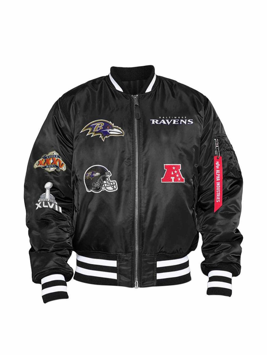 Nfl Alpha Industries Nfl X Alpha X New Era - Bomber Jackets | Baltimore Ravens X Alpha X New Era Ma-1 Bomber Jacket Black
