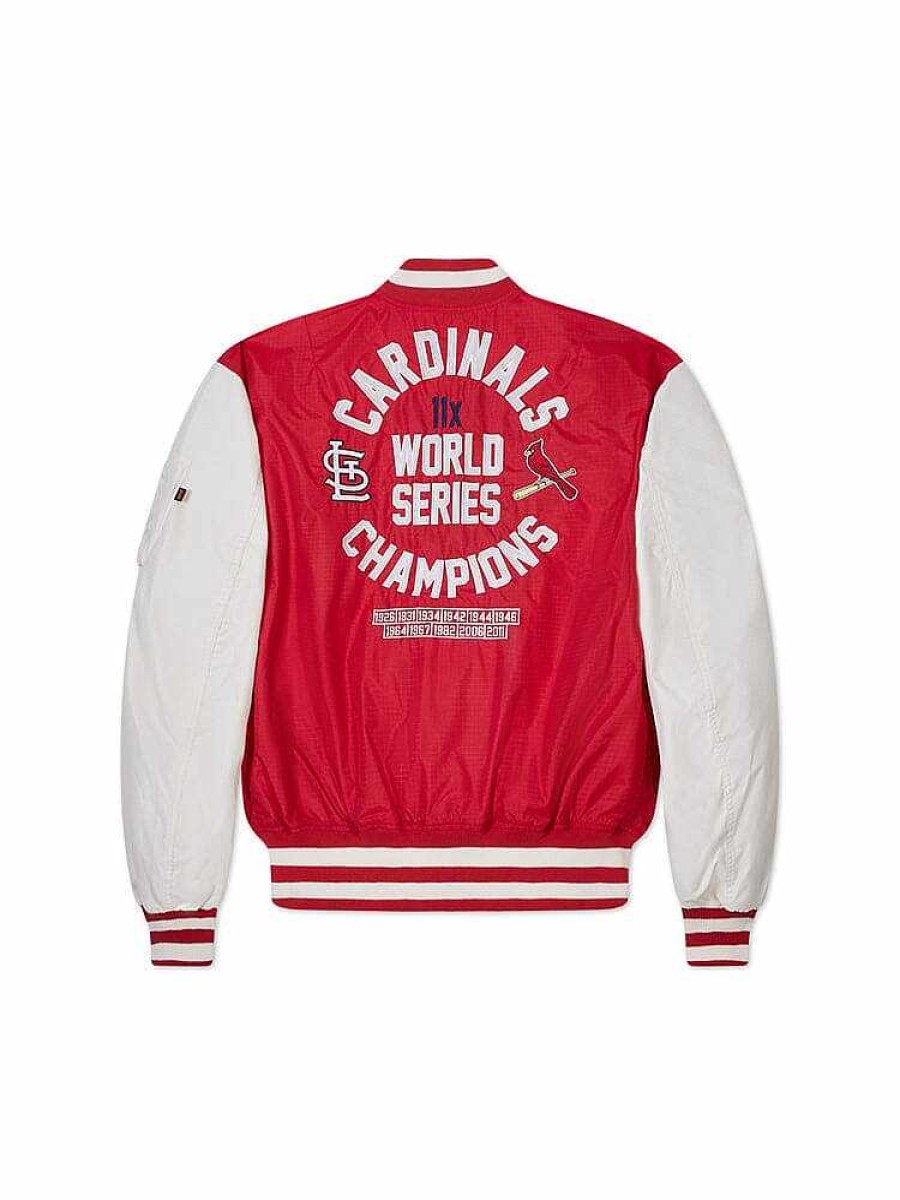 Mlb Alpha Industries Mlb X Alpha X New Era - Bomber Jackets | St. Louis Cardinals X Alpha X New Era L-2B Bomber Jacket Red