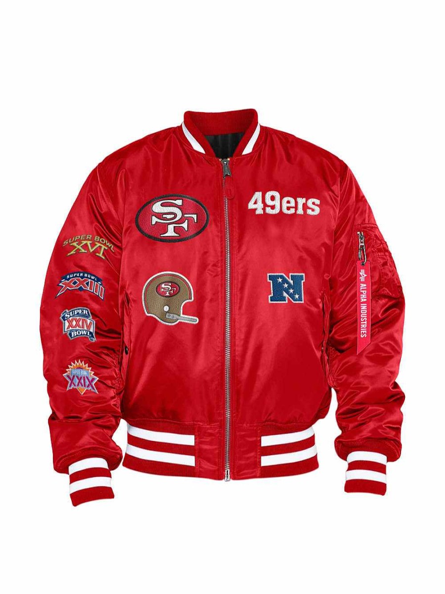 Nfl Alpha Industries Nfl X Alpha X New Era - Bomber Jackets | San Francisco 49Ers X Alpha X New Era Ma-1 Bomber Jacket (Historic Logo) Speed Red