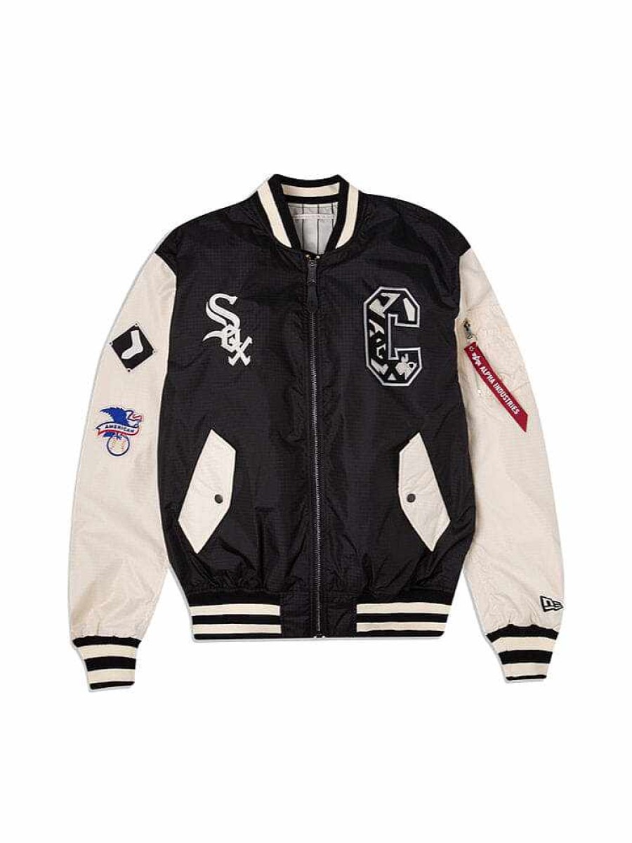 Mlb Alpha Industries Mlb X Alpha X New Era - Bomber Jackets | Chicago White Sox X Alpha X New Era L-2B Bomber Jacket Black