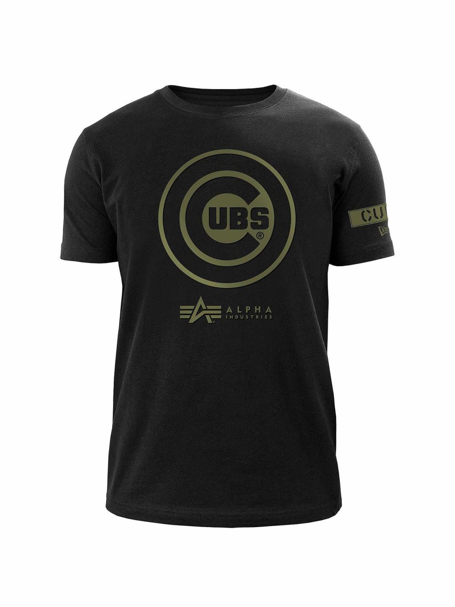 Mlb Alpha Industries Mlb X Alpha X New Era - Hoodies, Tees, & Shorts | Chicago Cubs X Alpha X New Era T-Shirt Black