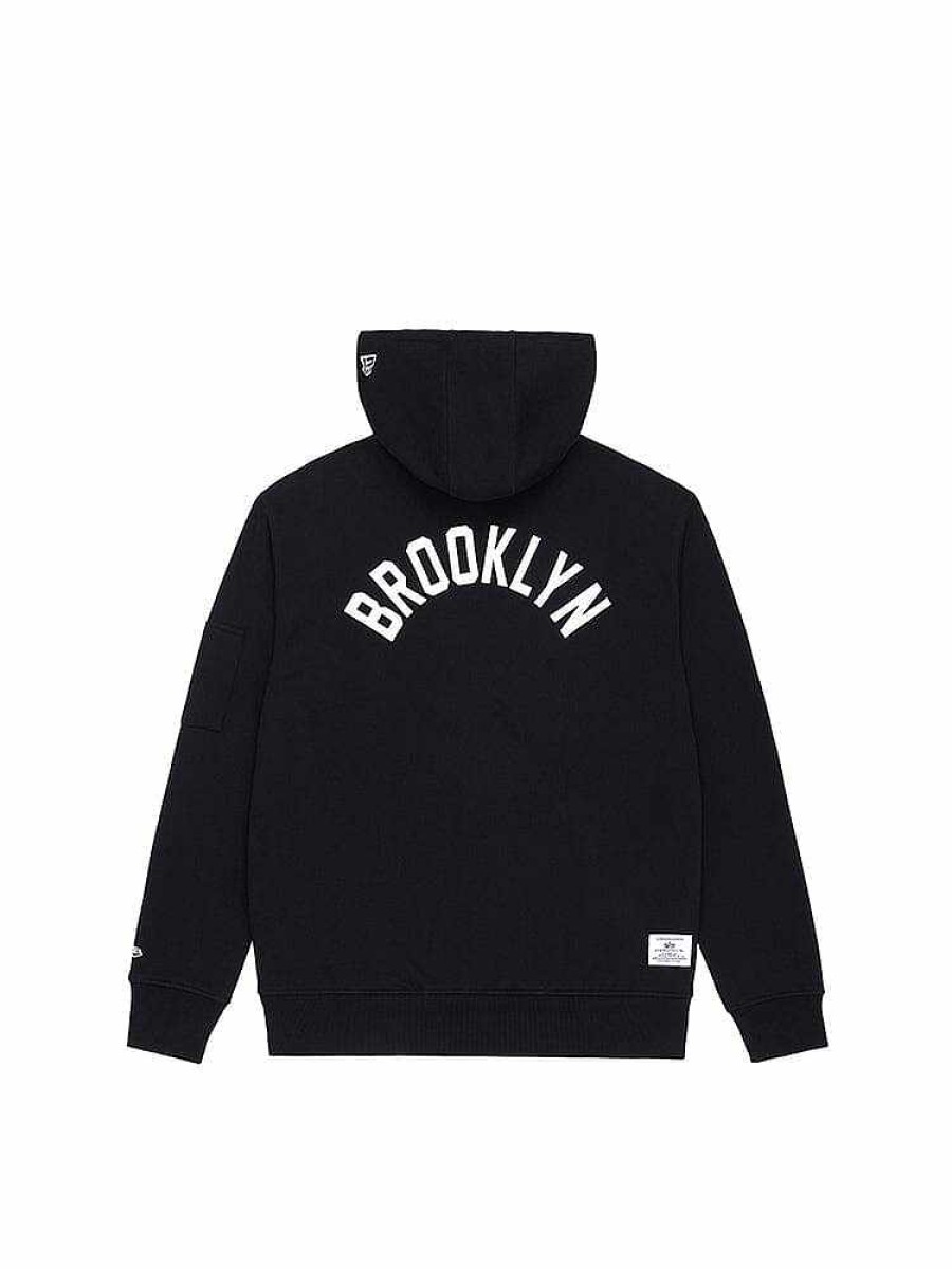 Nba Alpha Industries Nba X Alpha X New Era - Hoodies, Tees, & Shorts | Brooklyn Nets X Alpha X New Era Hoodie Black