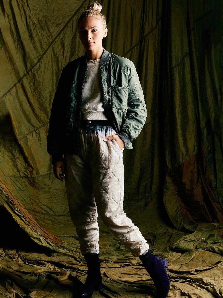 Women Alpha Industries Pants | Alpha X Imogene Quilted Pant Gray