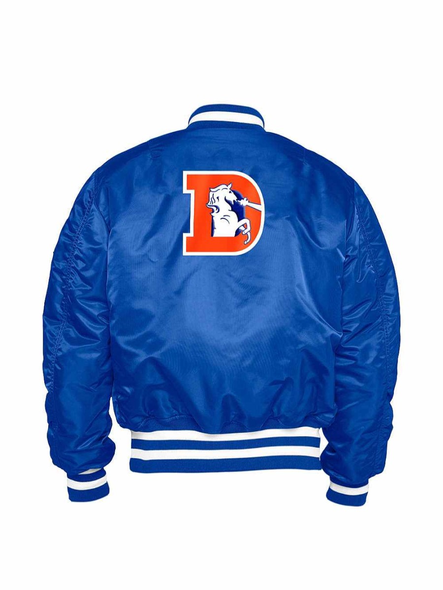 Nfl Alpha Industries Nfl X Alpha X New Era - Bomber Jackets | Denver Broncos X Alpha X New Era Ma-1 Bomber Jacket (Historic Logo) Pacific Blue
