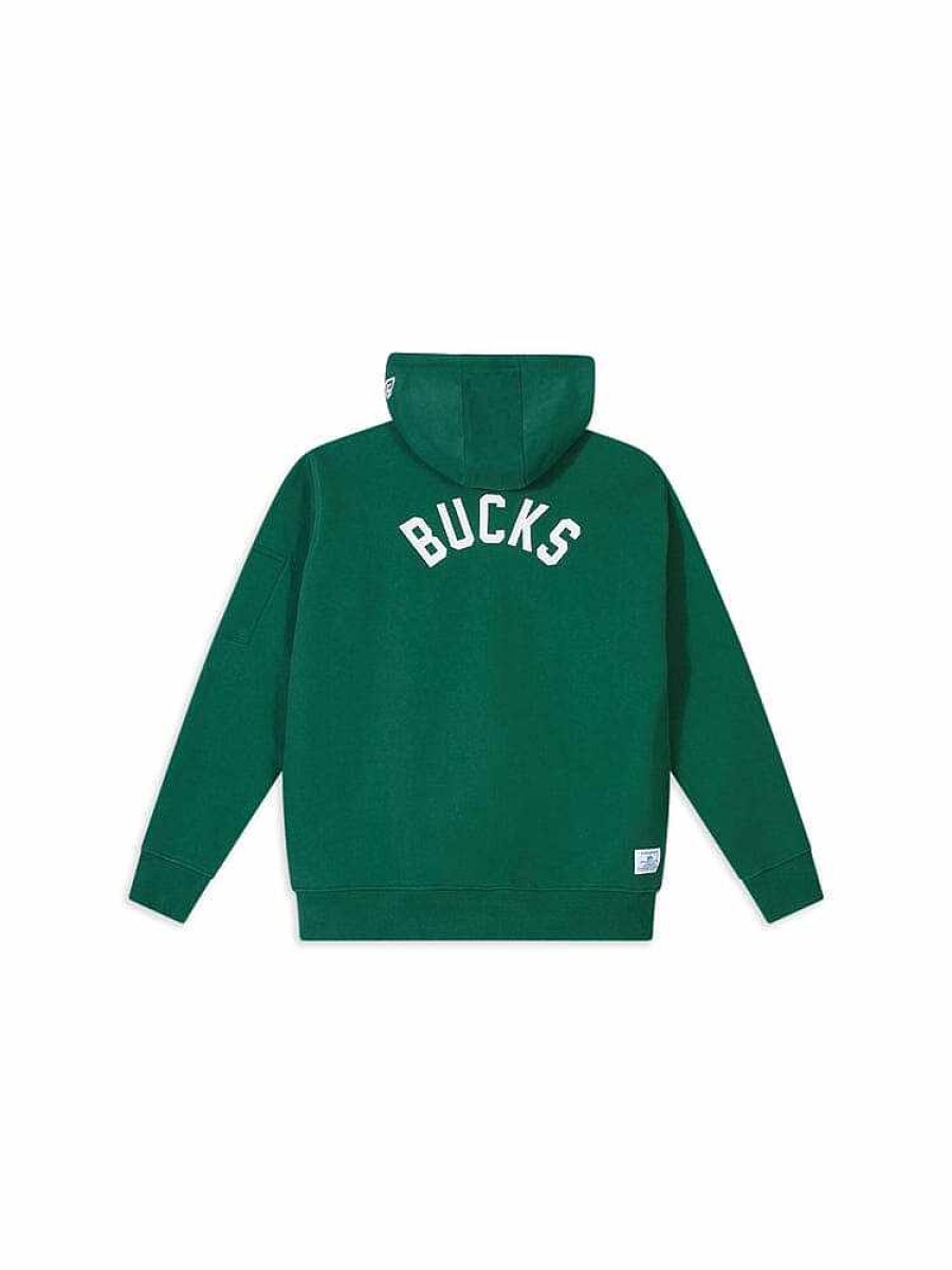 Nba Alpha Industries Nba X Alpha X New Era - Hoodies, Tees, & Shorts | Milwaukee Bucks X Alpha X New Era Hoodie Dark Green