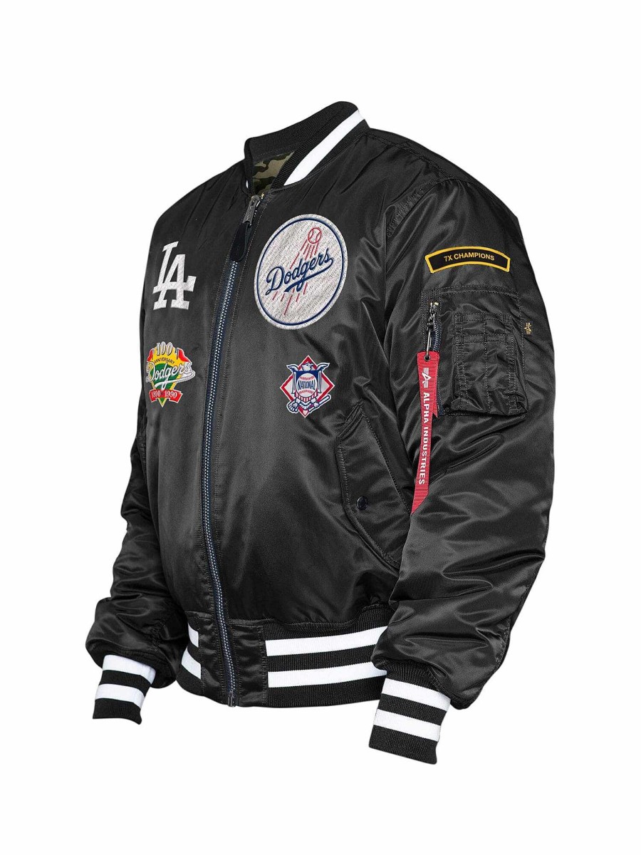 Mlb Alpha Industries Mlb X Alpha X New Era - Bomber Jackets | Los Angeles Dodgers X Alpha X New Era Ma-1 Bomber Jacket Black