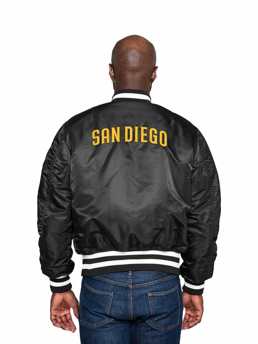Mlb Alpha Industries Mlb X Alpha X New Era - Bomber Jackets | San Diego Padres X Alpha X New Era Ma-1 Bomber Jacket Black