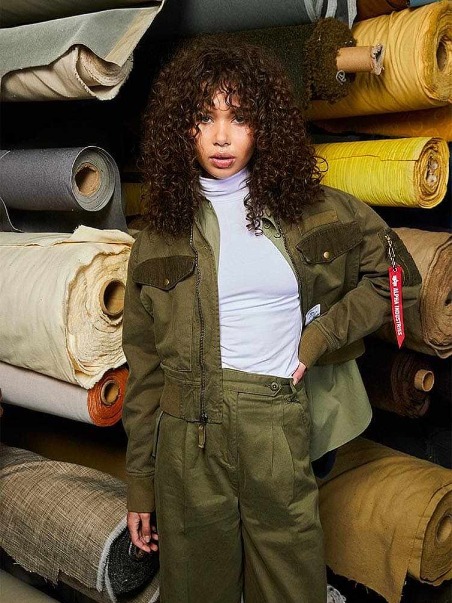 Women Alpha Industries Outerwear | Cropped Bomber Jacket W Og