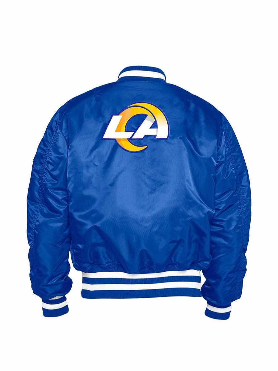 Nfl Alpha Industries Nfl X Alpha X New Era - Bomber Jackets | Los Angeles Rams X Alpha X New Era Ma-1 Bomber Jacket Pacific Blue