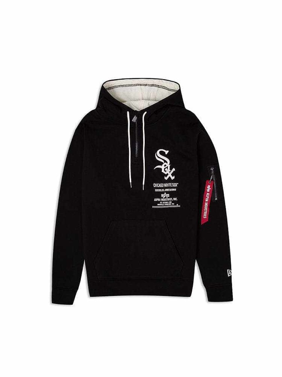 Mlb Alpha Industries Mlb X Alpha X New Era - Hoodies, Tees, & Shorts | Chicago White Sox X Alpha X New Era Hoodie Black