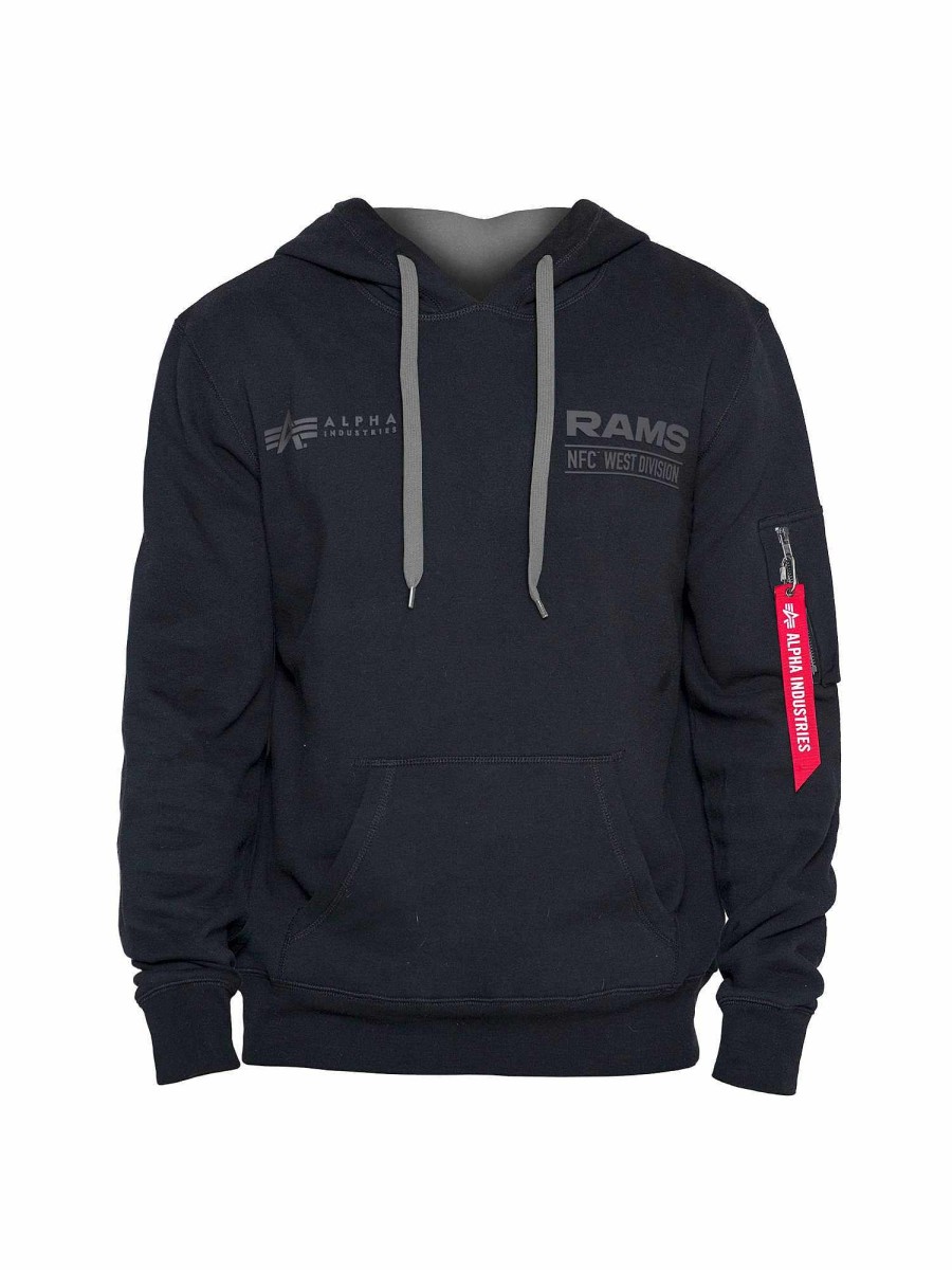 Nfl Alpha Industries Nfl X Alpha X New Era - Hoodies | Los Angeles Rams X Alpha X New Era Hoodie Black