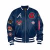 Mlb Alpha Industries Mlb X Alpha X New Era - Bomber Jackets | Atlanta Braves X Alpha X New Era Ma-1 Bomber Jacket Blue