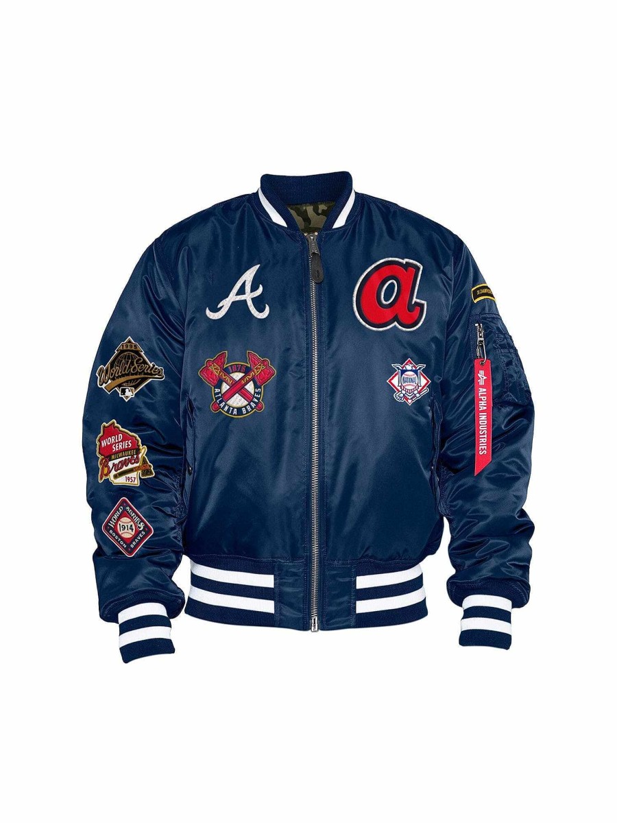 Mlb Alpha Industries Mlb X Alpha X New Era - Bomber Jackets | Atlanta Braves X Alpha X New Era Ma-1 Bomber Jacket Blue