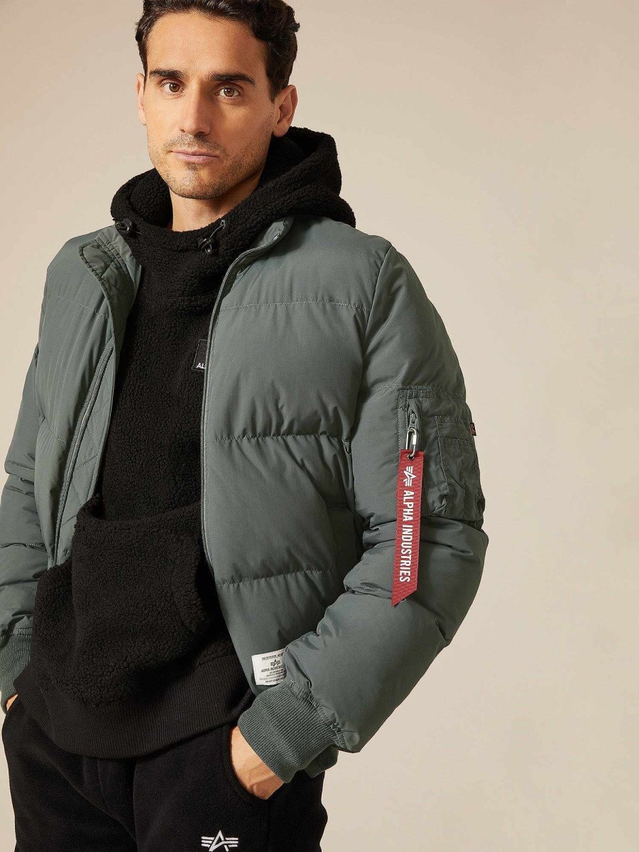Men Alpha Industries Outerwear | Ma-1 Quilted Bomber Jacket Gunmetal