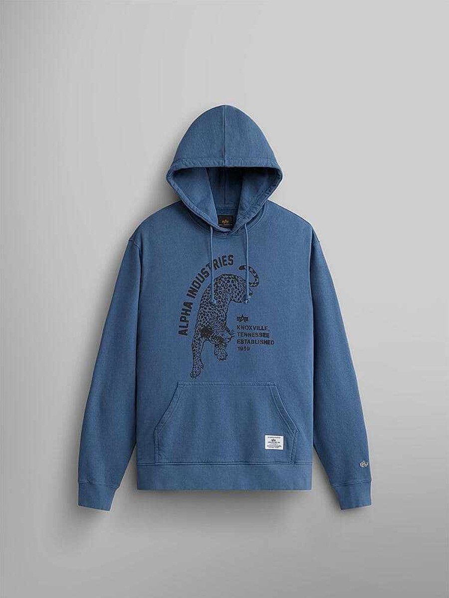 Men Alpha Industries Hoodies + Sweatshirts | Alpha Jaguar Hoodie Copen Blue