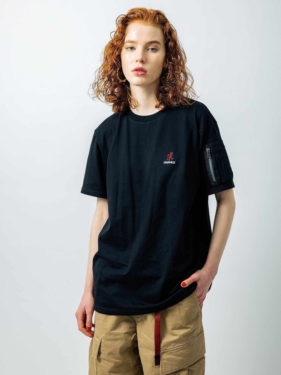 Men Alpha Industries T-Shirts | Gramicci X Alpha Cotton Cigar Pocket Tee Black