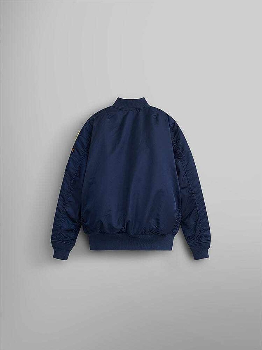 Youth Alpha Industries Bomber Jackets | Nasa Ma-1 Bomber Jacket Y Replica Blue