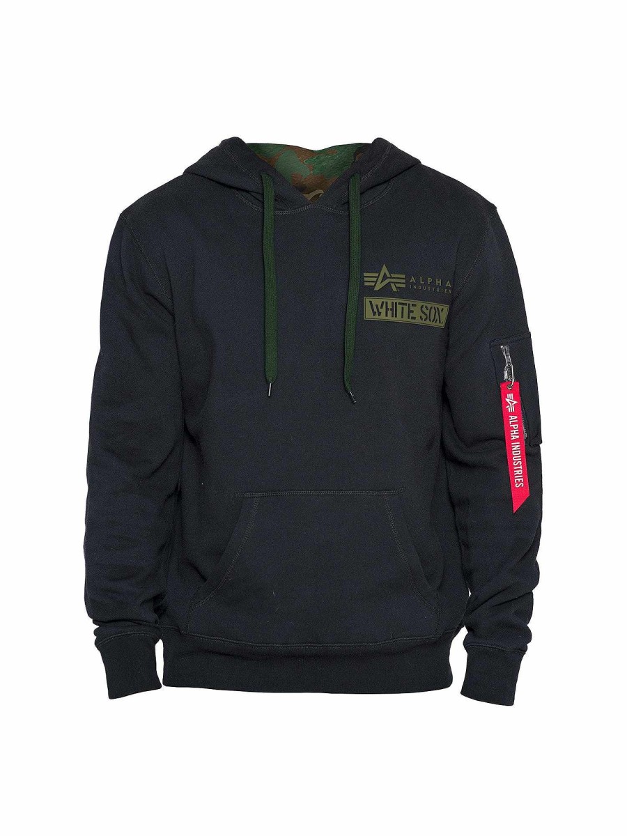 Mlb Alpha Industries Mlb X Alpha X New Era - Hoodies, Tees, & Shorts | Chicago White Sox X Alpha X New Era Hoodie Black